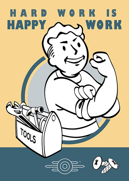 Hard Work Is Happy Work Gaming Poster