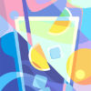 Illustration With Citrus Cocktail In Abstract Style Poster