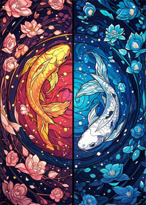 Koi Fish Twin Poster