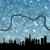 London Skyline England Maps Poster