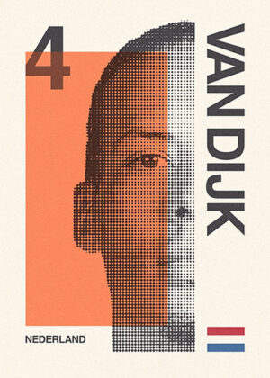 Nederland Virgil Van Dijk Football Sports Poster