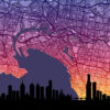 Neon Melbourne Skyline Australia Maps Poster