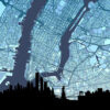 New York Skyline United States Of America Maps Poster