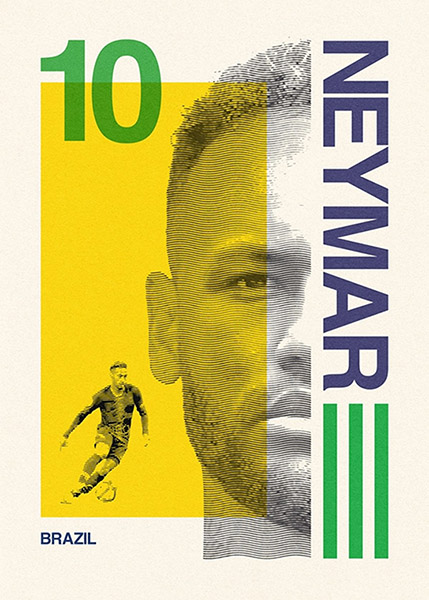 Neymar Júnior Brazil Football Sports Poster