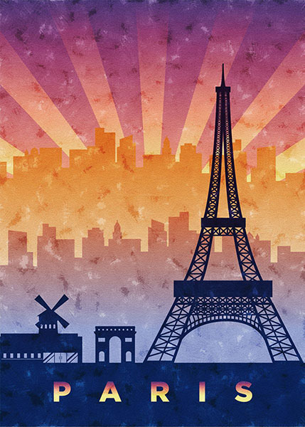 Paris Effiel Tower France Travel Poster