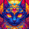 Regal Majestic Cat Adorned With Vibrant Colors Poster