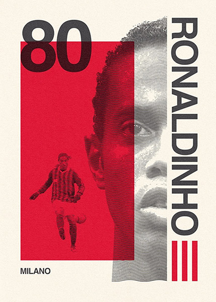 Ronaldinho Gaúcho Ac Milan Football Sports Poster