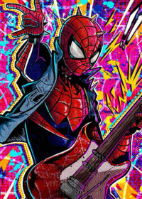 Spiderman Musical Guitar Comic Poster