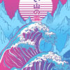 Vaporwave Fuji Great Wave Poster