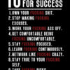 10 Fucking Rules For Success Motivational Quote Poster