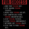 10 Fucking Rules For Success Motivational Quote Poster