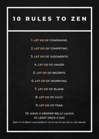 10 Rules To Zen Motivational Quote Poster