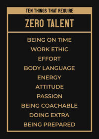 10 Things That Require Zero Talent Motivational Quote Poster