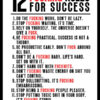 12 Fucking Rules For Success Motivational Quote Poster