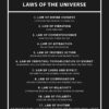 12 Laws Of The Universe Motivational Quote Poster