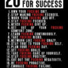 20 Fucking Rules for Success motivational Quote Poster