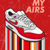 Air Max 1 86 Og Big Bubble Red Sneaker Poster