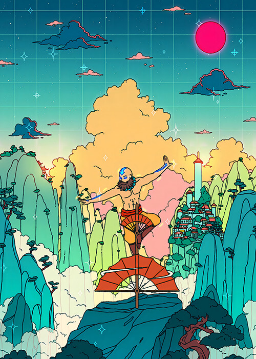 Avatar Mountains Pop Pastel Poster