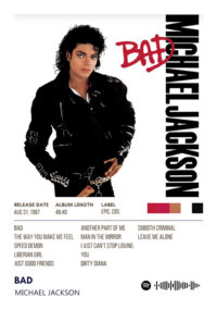 Bad By Michael Jackson Album Poster