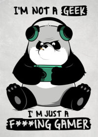 Geek Gamer Panda Poster