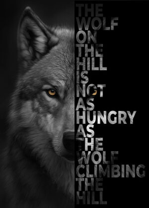 Climbing Wolf Is Hungrier Than Hill Wolf Animal Motivational Poster