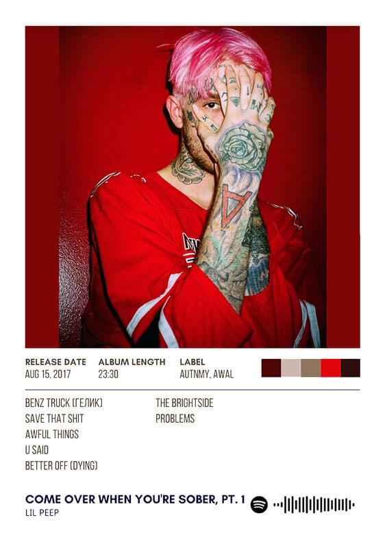 Come Over When You Are Sober By Lil Peep Album Poster