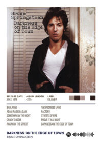 Darkness On The Edge Of Town By Bruce Springsteen Album Poster