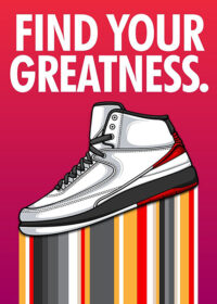 Find Your Greatness Air Jordan 2 Retro Sneaker Poster