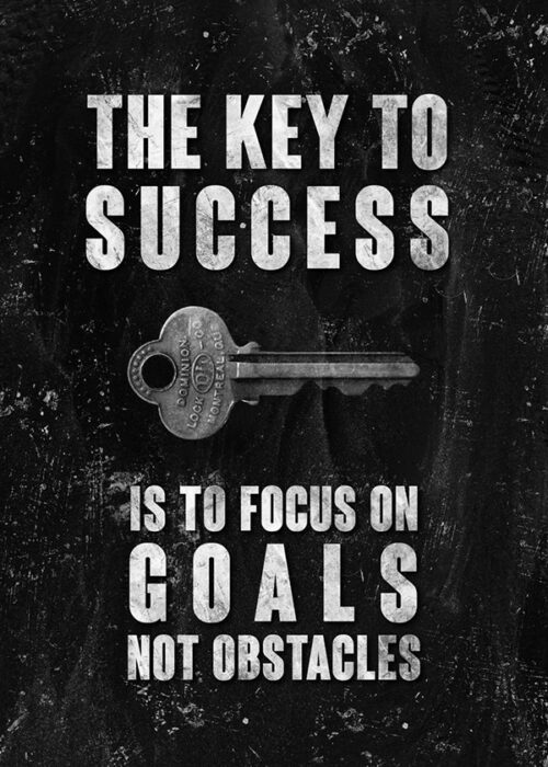 Focus On Goals Not Obstacles Motivational Quote Poster