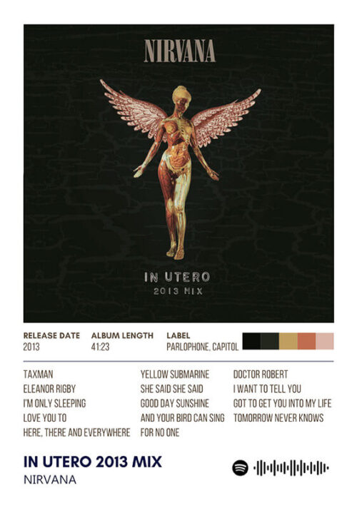 In Utero 2013 Mix By Nirvana Music Album Poster