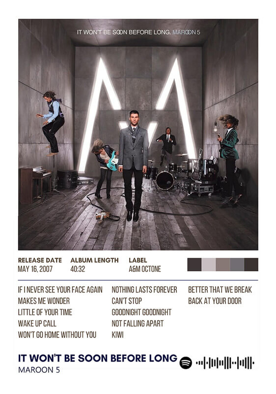 It Wont Be Soon Before Long By Maroon 5 Album Poster