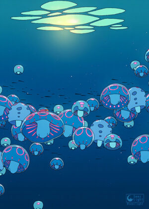 Jellyfish Ocean Pop Pastel Poster