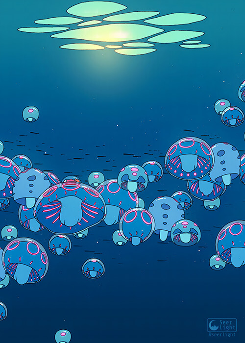 Jellyfish Ocean Pop Pastel Poster