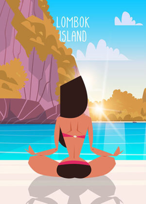 Lombok Island Travel Poster