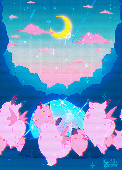 Mt Moon Kirby Pop Pastel Poster