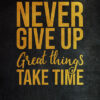 Never Give Up Great Things Take Time Success Poster