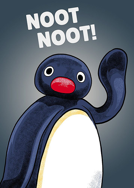 Noot Noot Penguin Grey Meme Poster