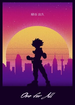 One For All My Hero Academia Retro Poster