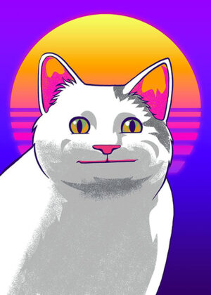 Polite Cat Retro Meme Poster