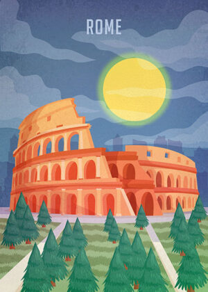 Rome Italy Travel Poster