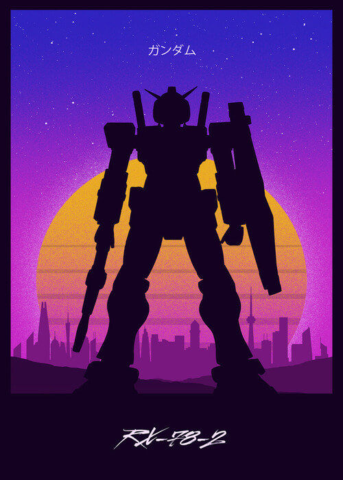 Rx 78 Retro Gundam Retro Poster