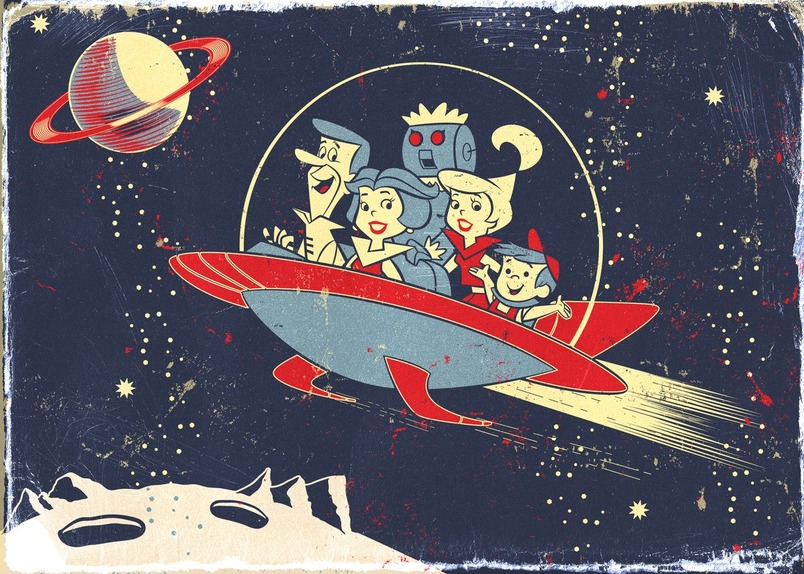 Space Trip The Jetsons Family Poster