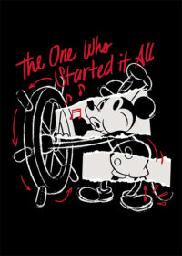 Steamboat Willie Outlines Mickey Mouse Poster