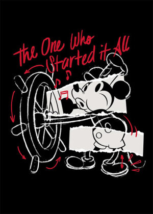 Steamboat Willie Outlines Mickey Mouse Poster