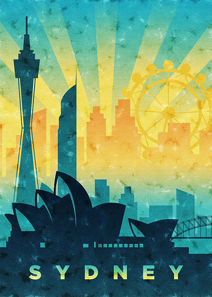 Sydney Australia Travel Poster