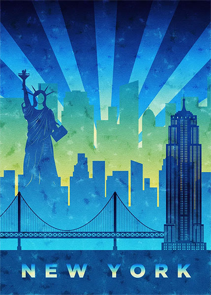 United States Of America New York Travel Poster