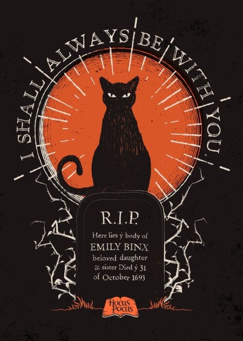 Binx Cat Gravestone Halloween Poster