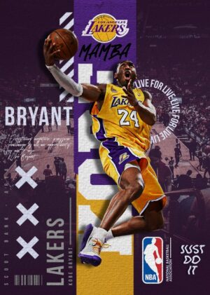 NBA Kobe Bryant Lakers Basketball Poster