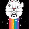 Rainbow Millenium Falcon Star Wars Poster