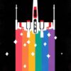 Rainbow X-Wing Star Wars Poster